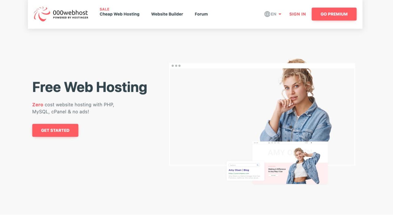 Free shared hosting