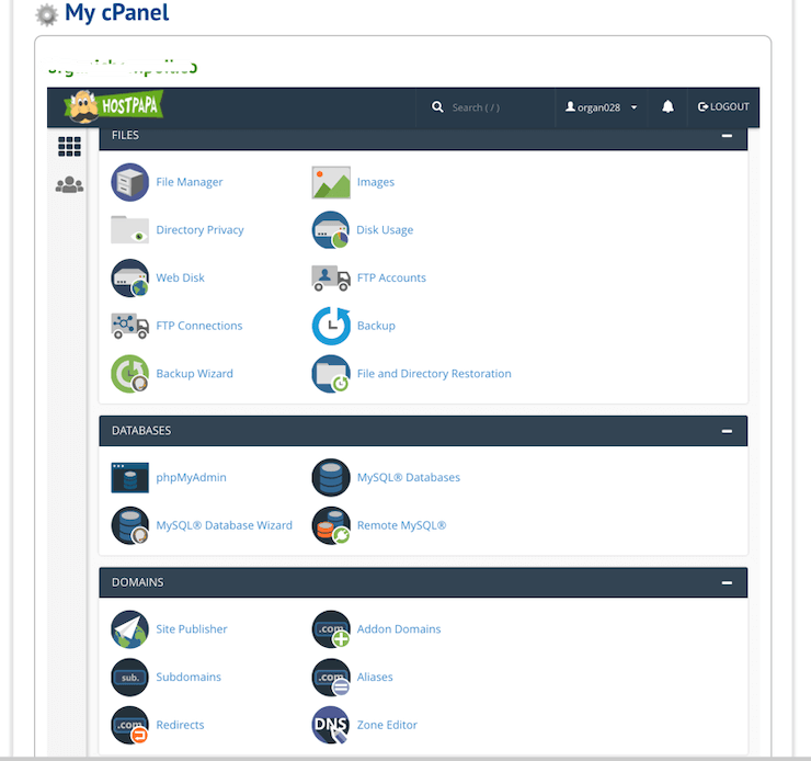 Hostpapa cpanel