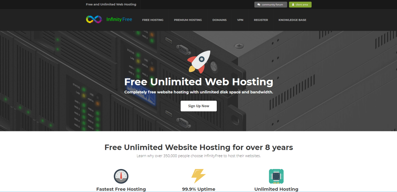 Hosting domain top website web going storage features create show online video